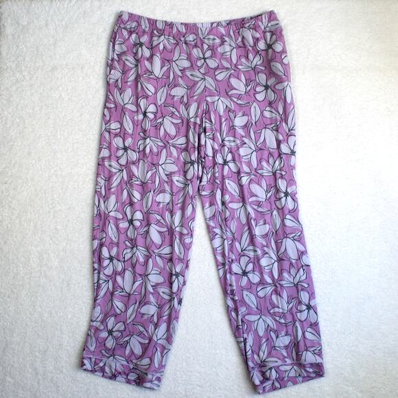 Tommy John Pajama Set Womens XL Purple Floral Button Top Pants Soft Lounge - Picture 5 of 9